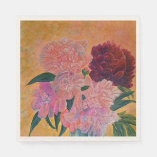 Serviette En Papier Bouquet de pivoine rose Serviettes