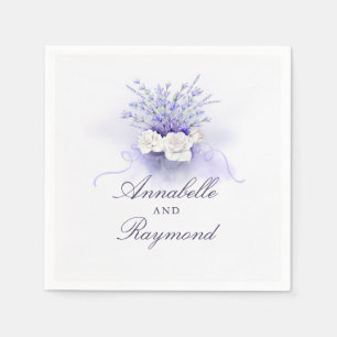 Serviette En Papier Bouquet de prêteurs Aquarelle Mariage élégant
