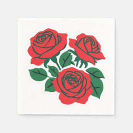 Serviette En Papier Bouquet de roses rouges mariage formel