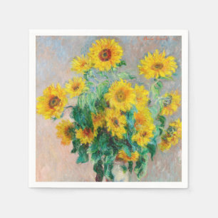 Serviette En Papier Bouquet de tournesols Claude Monet