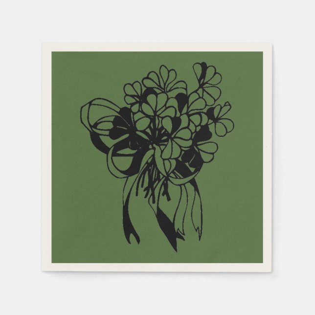 Serviette En Papier Bouquet de trèfle irlandais St. Patrick's Day (Devant)
