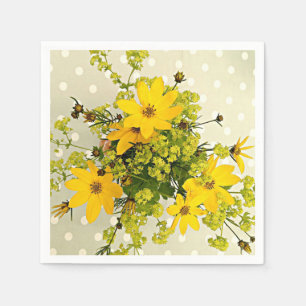 Serviette En Papier Bouquet d'été, Fleurs Jaunes Solaires
