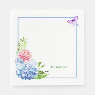 Serviette en papier Bouquet d'hortensias