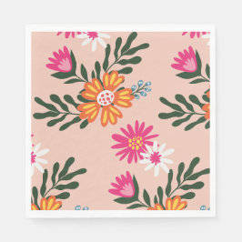 Serviette En Papier Bouquet Fleur Été Rose