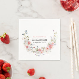 Serviette En Papier Bouquet floral sauvage Babyshower