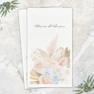 Serviette En Papier Bouquet Floral Tropical Fleuris Joli Personnalisé
