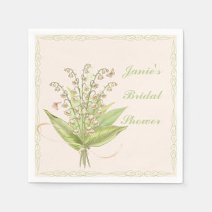 Serviette en papier Bouquet rose avec muguet