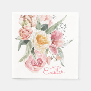Serviette En Papier Bouquet Spring Tulip Aquarelle Pâques