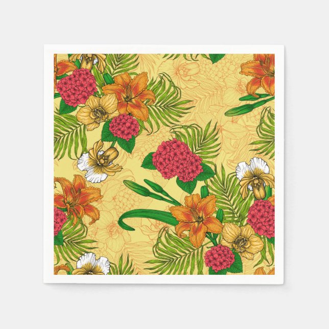 Serviette En Papier Bouquet tropical (Devant)