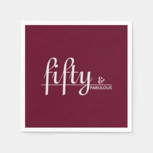 Serviette En Papier Bourgogne 50 & FABULEUX! Script 50e anniversaire