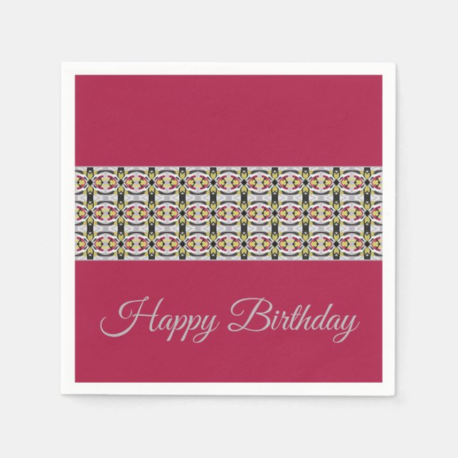 Serviette En Papier Bourgogne Avec Motif décoratif (Devant)