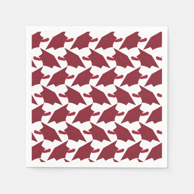 Serviette En Papier Bourgogne et blanc (Devant)