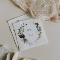 Bourgogne Floral et Mariage de verdure Napkin