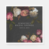 Bourgogne foncée et pivoines crème Douche noire