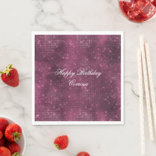 Serviette En Papier Bourgogne Romantique Étincelante Anniversaire Pail