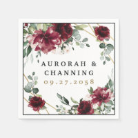 Bourgogne Rouge Bleu Or Mariage géométrique de ver