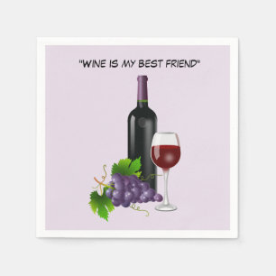 Serviette En Papier Bouteille à vin Animée avec verre