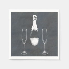 Serviette En Papier Bouteille de Champagne