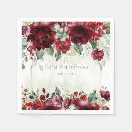 Serviette En Papier Bouteille De Peonies Mariage Cocktail Serviettes