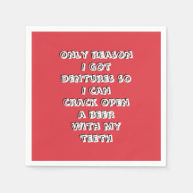 Bouteille ouvrir dents serviettes