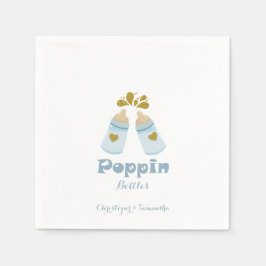 Serviette En Papier Bouteilles bleu Poppin Boy Baby shower