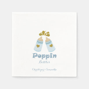 Serviette En Papier Bouteilles bleu Poppin Boy Baby shower