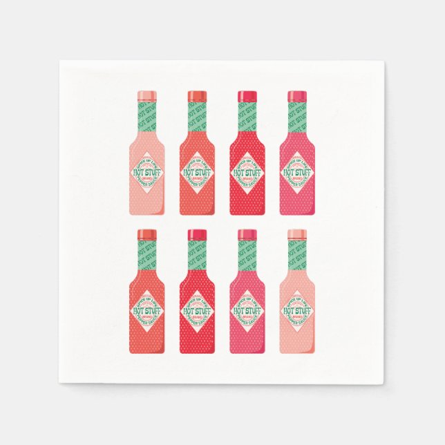 Serviette En Papier Bouteilles de sauce chaud Bouteille chaude Cadeau  (Devant)
