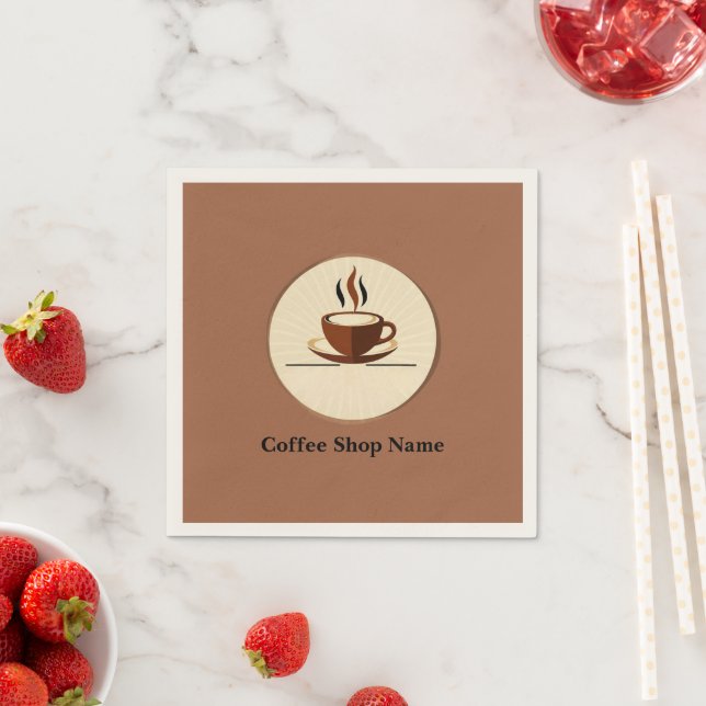 Serviette En Papier Boutique de café simple moderne boutique professio (En situation)