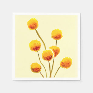 Serviette En Papier Bouton Billy jaune fleur australienne originaire
