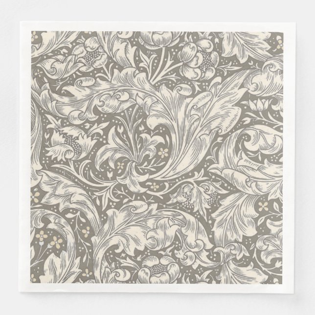 Serviette En Papier Boutonnière de William Morris Fleur Botanique Flor (Devant)