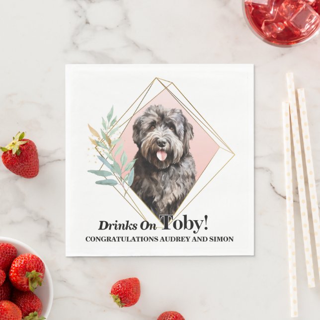 Serviette En Papier Bouvier des Flandres Mariages serviettes avec phot (En situation)