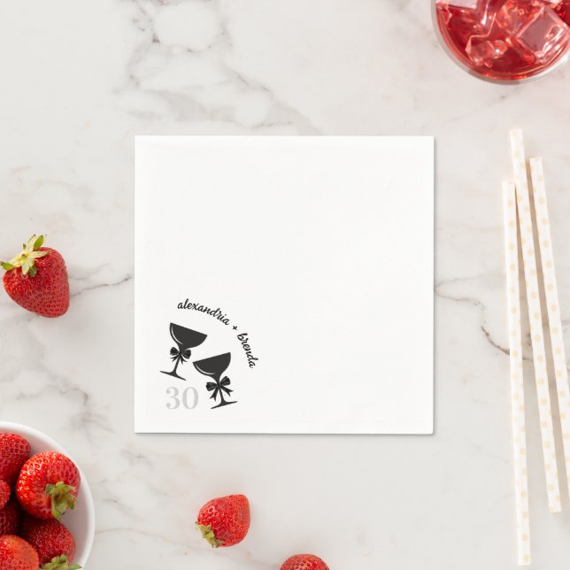 Serviette En Papier Bow Champagne (En situation)