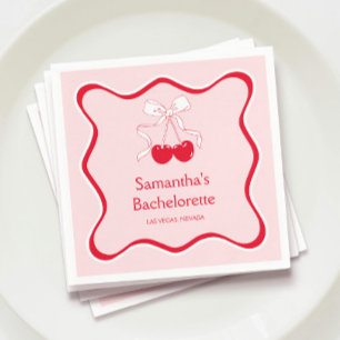Serviette En Papier Bow Cherrry On Top Enterrement de Vie de Jeune Fil