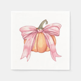 Serviette En Papier Bow Citrouille rose