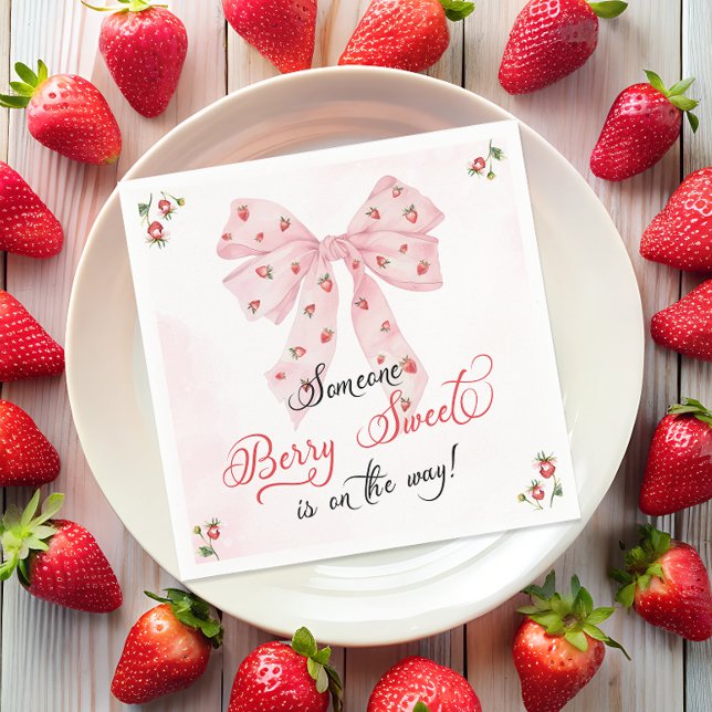 Serviette En Papier Bow rose Berry Baby shower sucré (Créateur téléchargé)