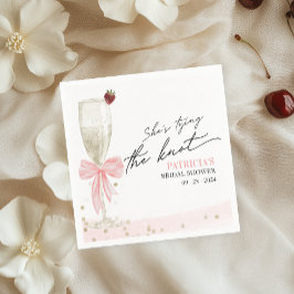 Serviette En Papier Bow rose vif Elle noue la Fête des mariées de noeu
