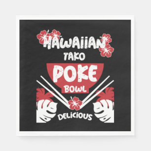 Serviette En Papier Bowl de Poke Hawaïen Tako Poke