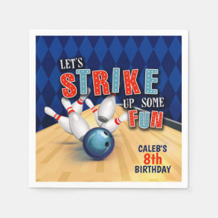 Serviette En Papier Bowling Anniversaire de fête Napkin - Garçon