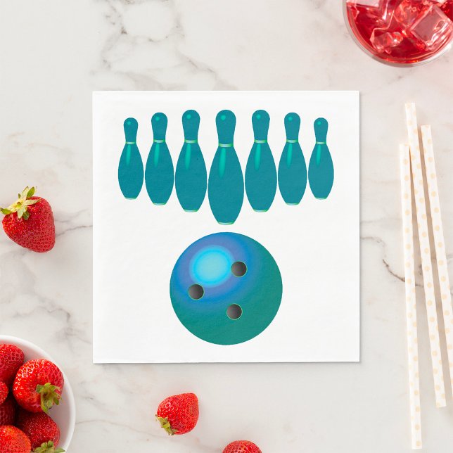 Serviette En Papier Bowling Ball et Pins Sports amusants (Créateur téléchargé)
