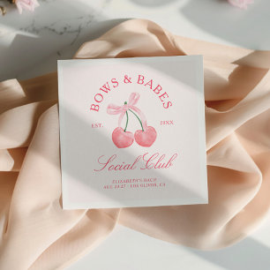 Serviette En Papier Bows & Babes Coquette Cerises Enterrement de Vie d