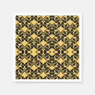 Serviette En Papier Bows de nuit dorée