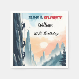 Serviette En Papier Boy Tree Fun Cliff Rock Escalade 21e anniversaire