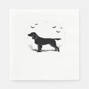 Serviette En Papier Boykin Spaniel Dog - Halloween Moon Silhouette Cla