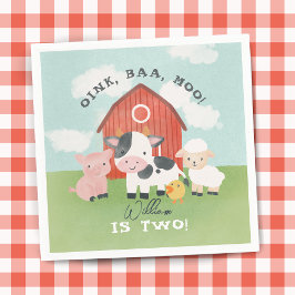 Serviette En Papier Boys Farm Animal Barnyard Kids 2nd Birthday