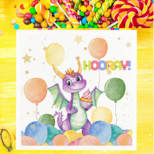 Serviette En Papier Boys mignon Anniversaire de enfant Dragon moderne