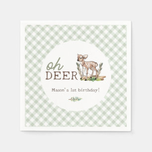 Serviette En Papier Boy's Oh Deer Woodland Baby Deer Birthday
