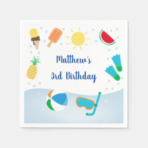 Serviette En Papier Boys Pool Party Glace Creative Sunshine Anniversai