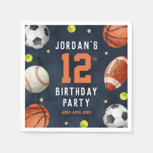 Serviette En Papier Boys Sports Marine Anniversaire