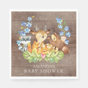 Serviette En Papier Boys Woodland Baby shower papier serviettes