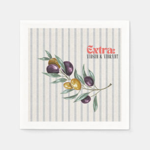 Serviette En Papier Branche d'olive méditerranéenne vibrante extra vie